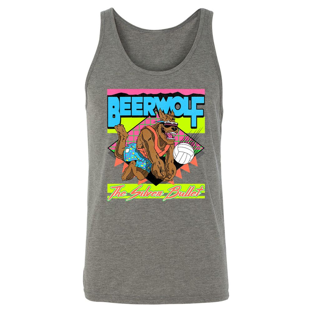 Retro Beach Wolf - Grey Triblend - 2