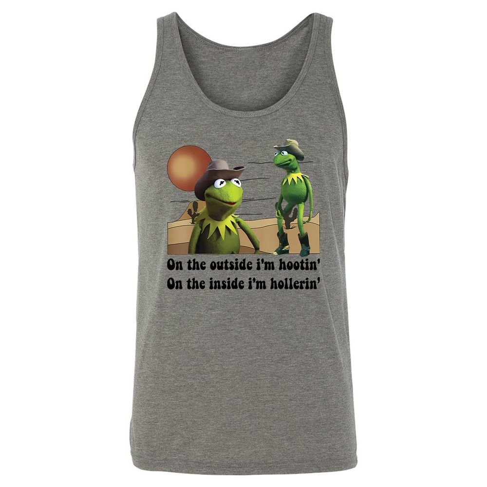 On the outside I'm hootin on the inside I'm hollerin - Grey Triblend - 2
