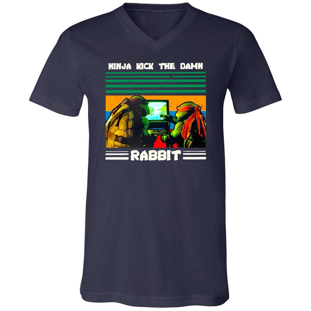 Unisex V-Neck T-Shirt - YAV7NQNL - Navy - 2