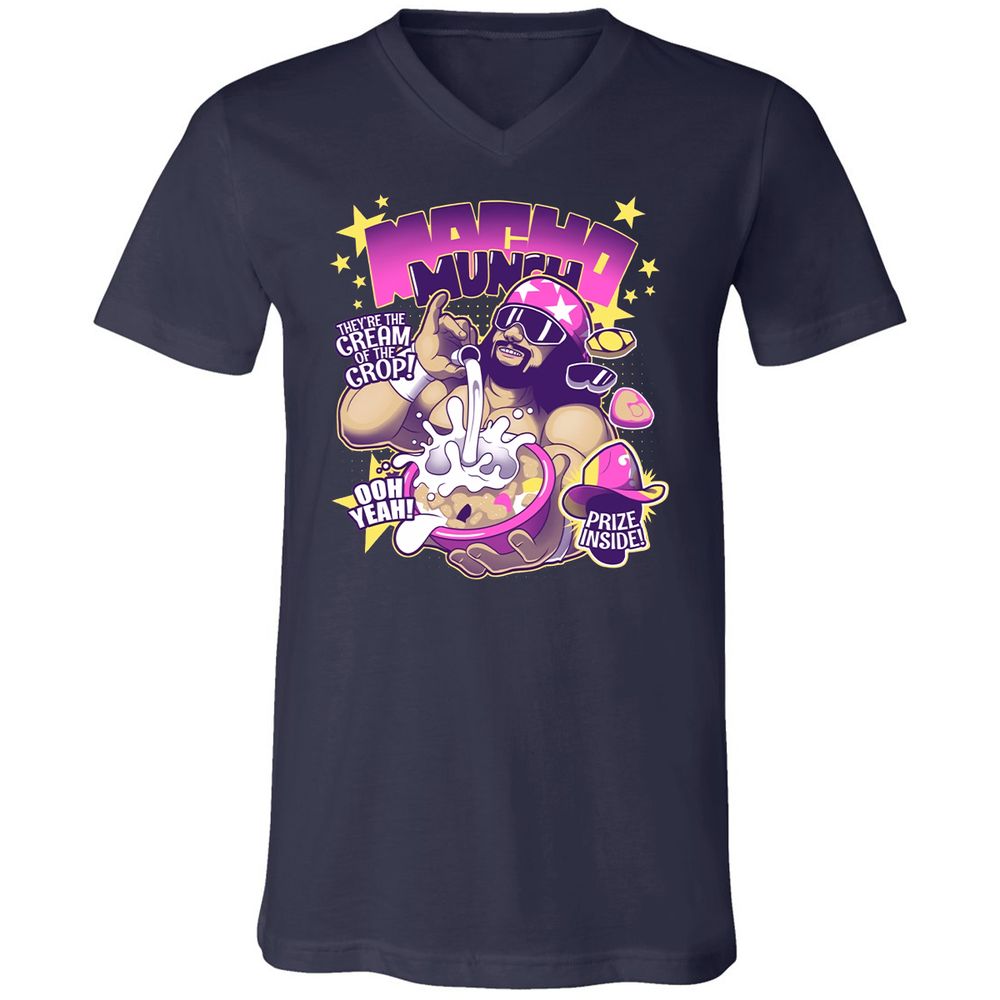 Unisex V-Neck T-Shirt - QRV9Y862 - Navy - 2