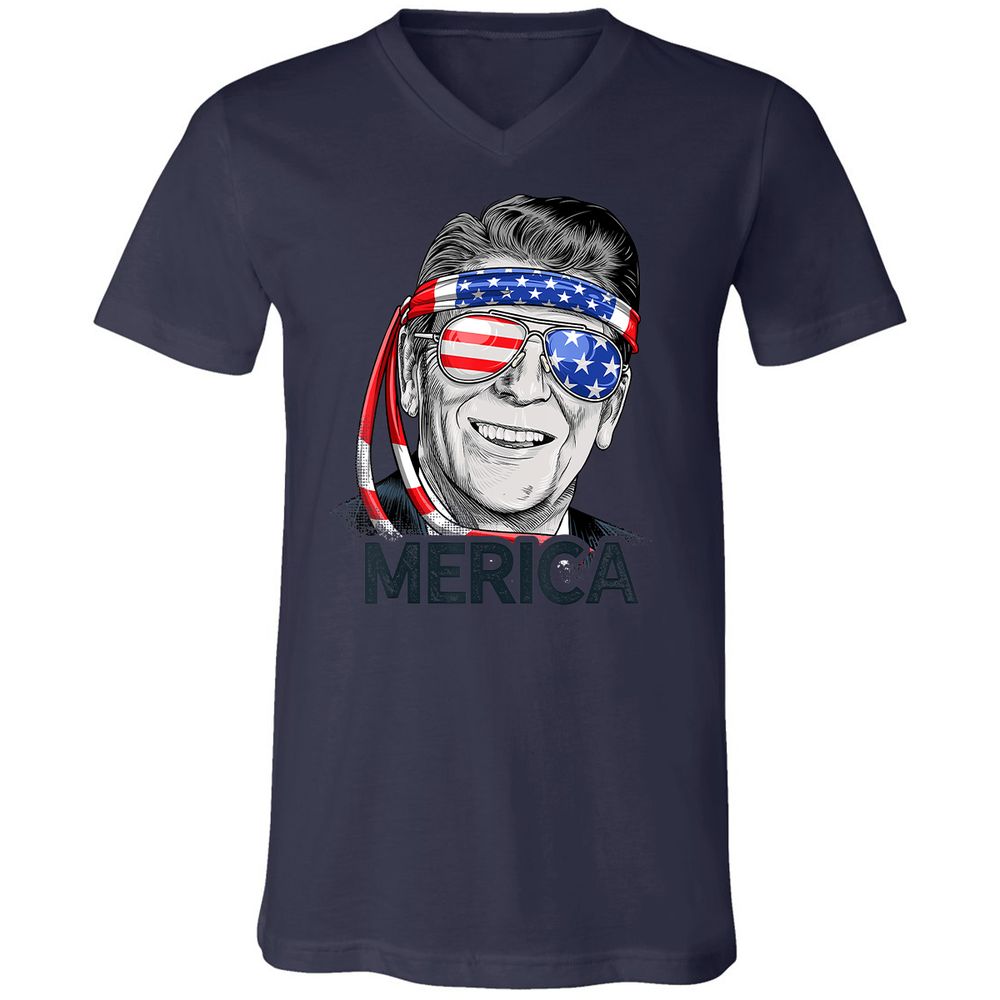 Unisex V-Neck T-Shirt - L1X8JY6Y - Navy - 2