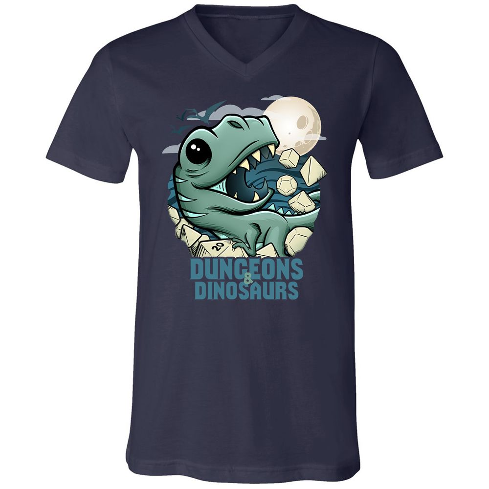 Unisex V-Neck T-Shirt - L4HCKPDR - Navy - 2