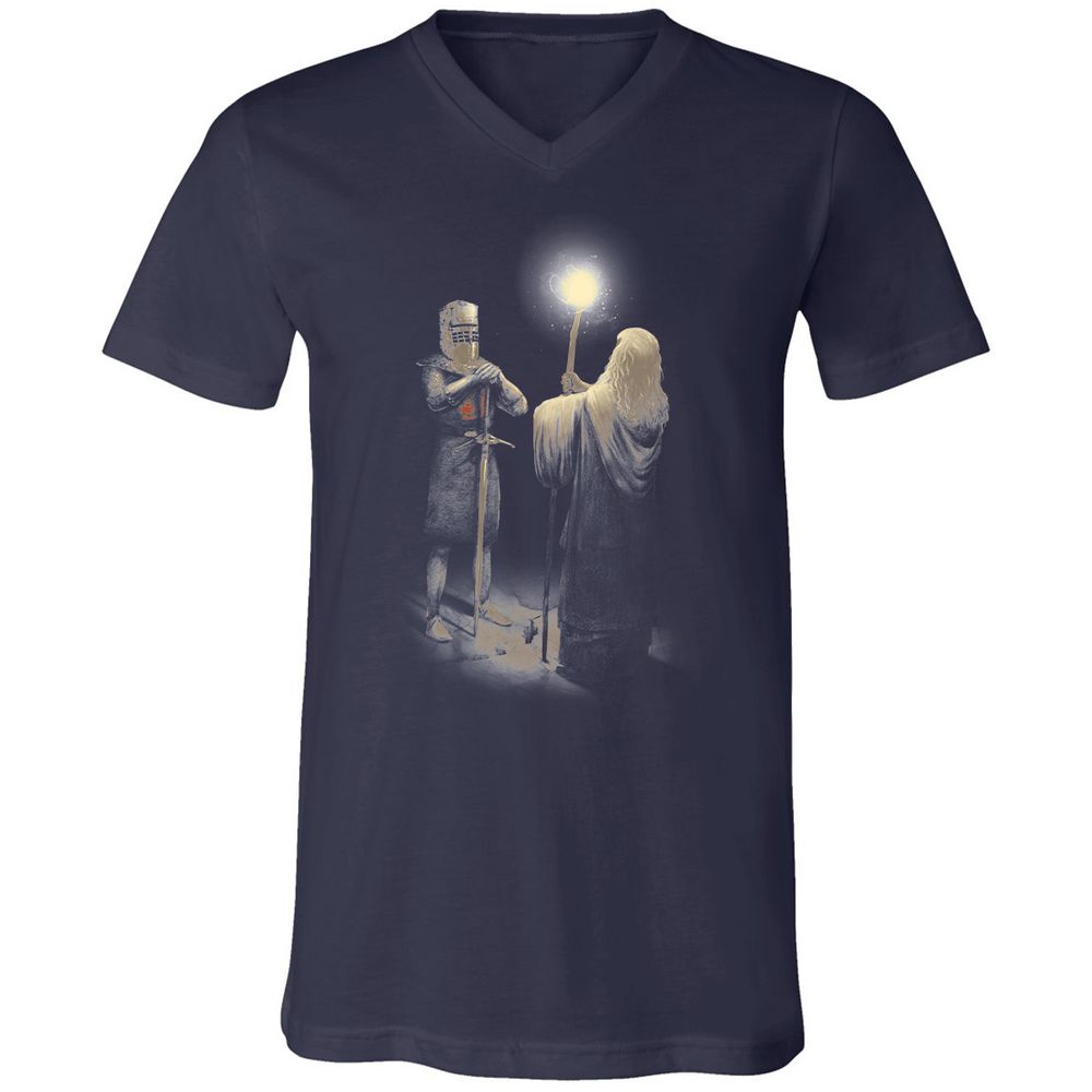 Unisex V-Neck T-Shirt - QC11VX4Q - Navy - 2