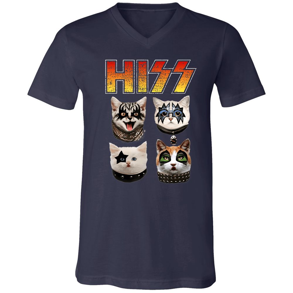 Unisex V-Neck T-Shirt - R5ND1WGL - Navy - 2