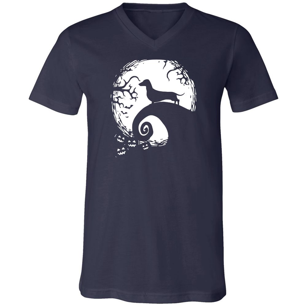 Unisex V-Neck T-Shirt - M6GEFL3Y - Navy - 2