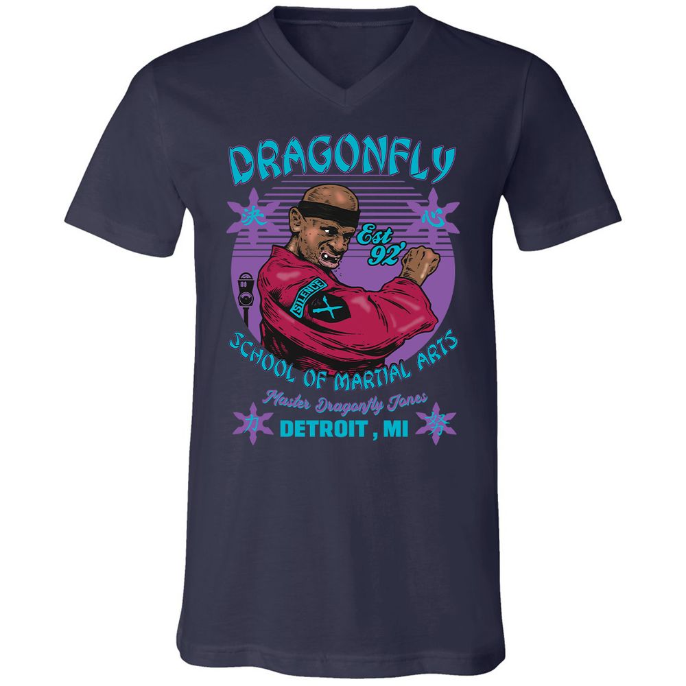 Unisex V-Neck T-Shirt - DVA386JC - Navy - 2