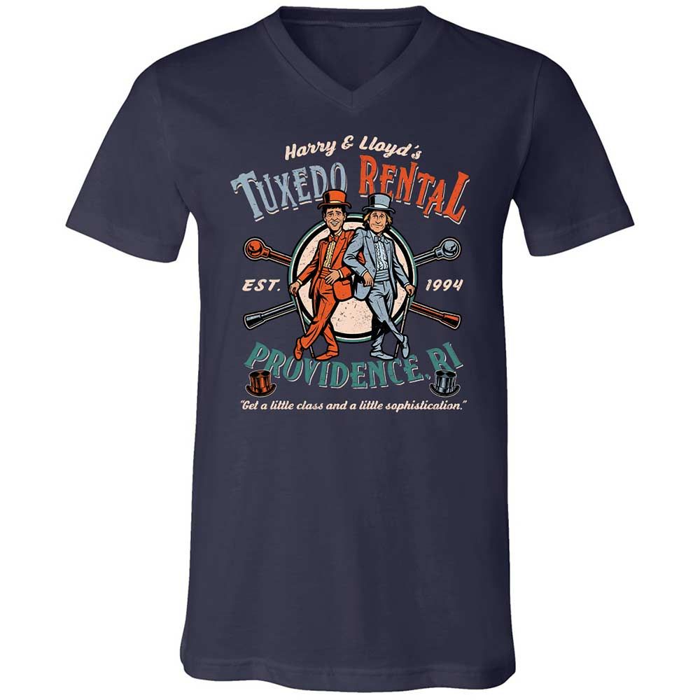 Unisex V-Neck T-Shirt - HCE5DEN9 - Navy - 2
