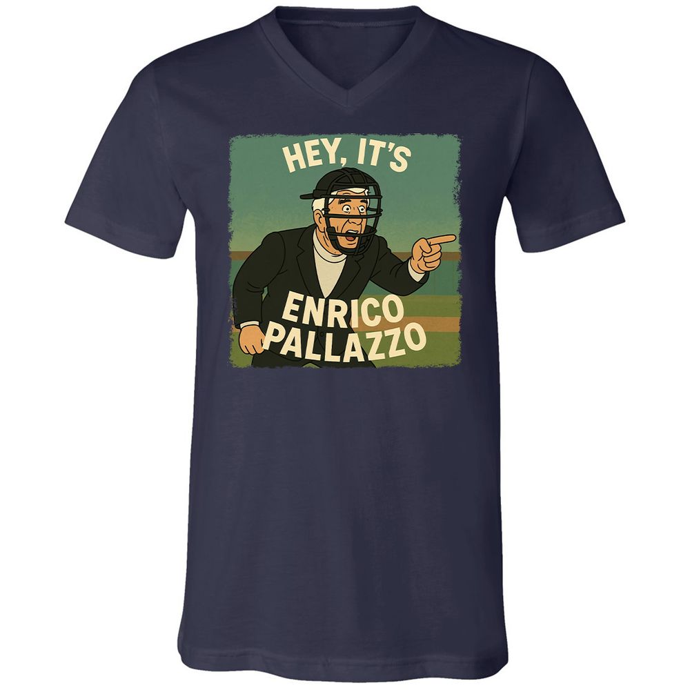 Unisex V-Neck T-Shirt - T1Q3MDH7 - Navy - 2