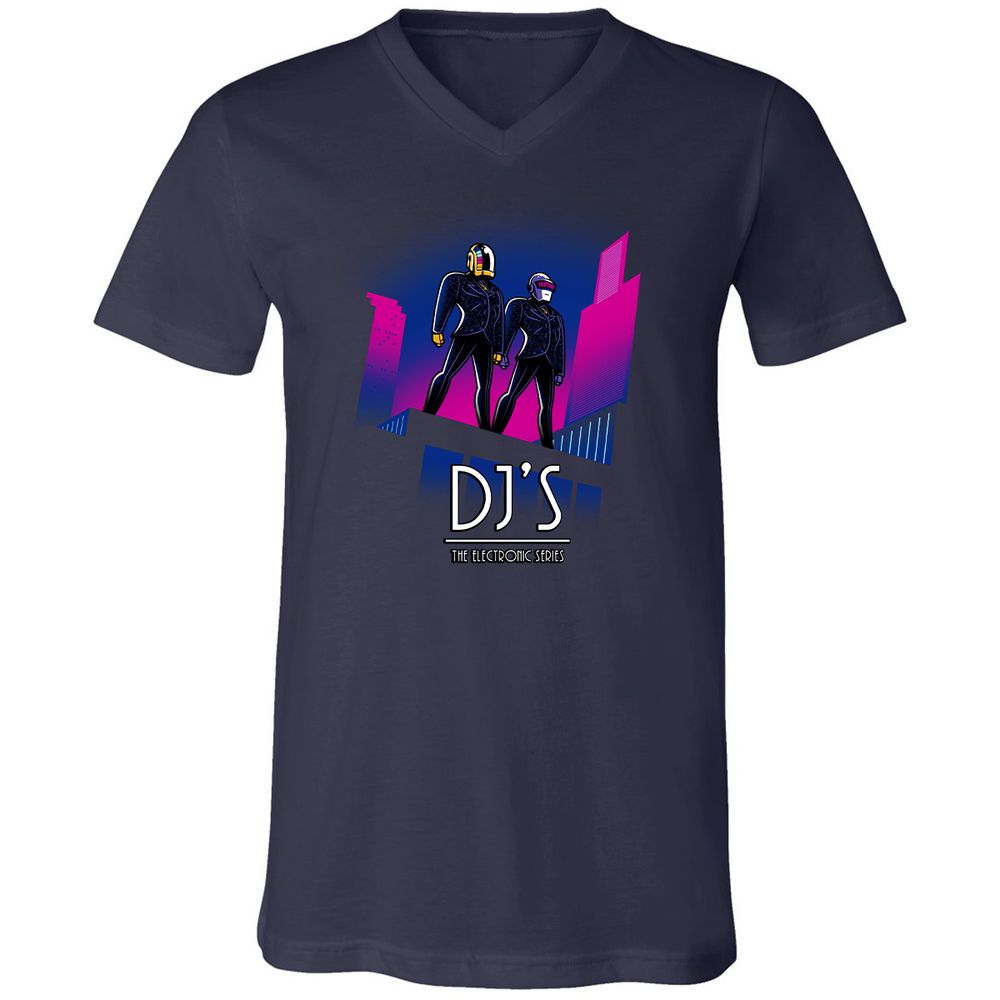 Unisex V-Neck T-Shirt - 4XWQ2HG3 - Navy - 2