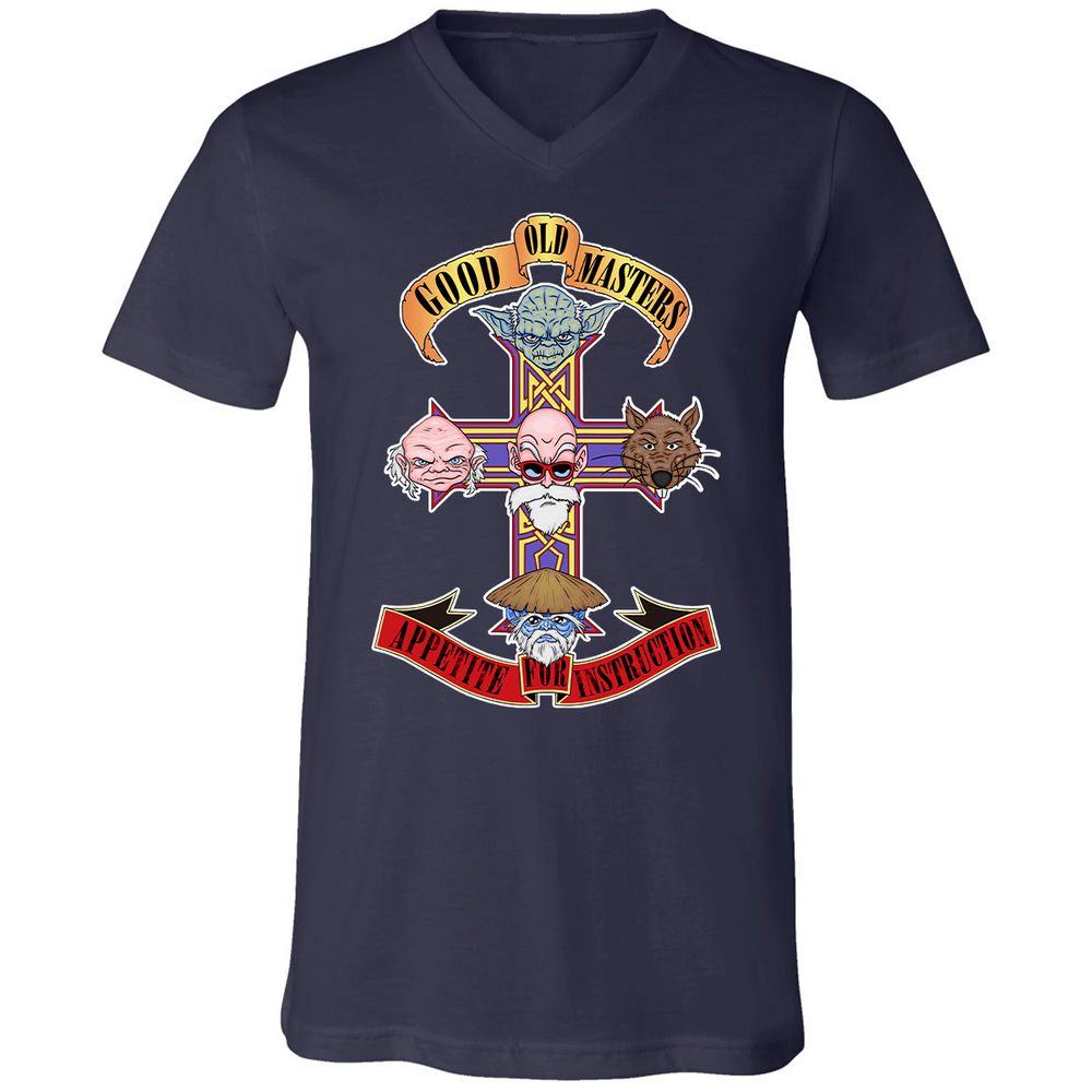 Unisex V-Neck T-Shirt - 25HNKFJU - Navy - 2