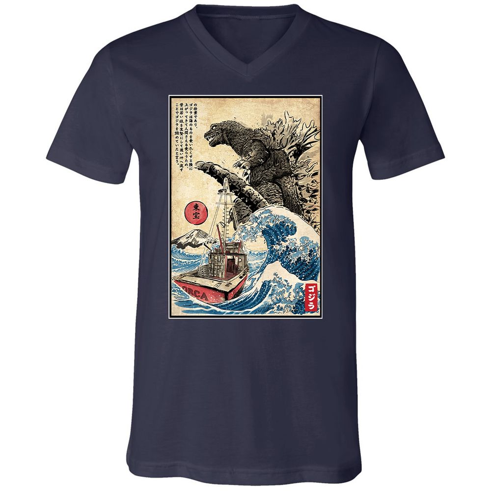 Unisex V-Neck T-Shirt - CB84T88J - Navy - 2