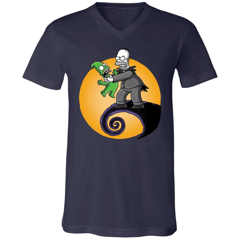 Unisex V-Neck T-Shirt - ZKTMZ4YA - Navy - 2