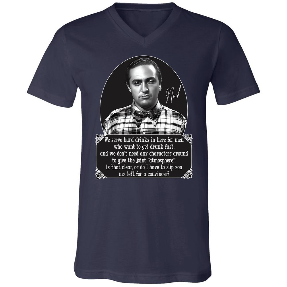 Unisex V-Neck T-Shirt - HN55QJZX - Navy - 2