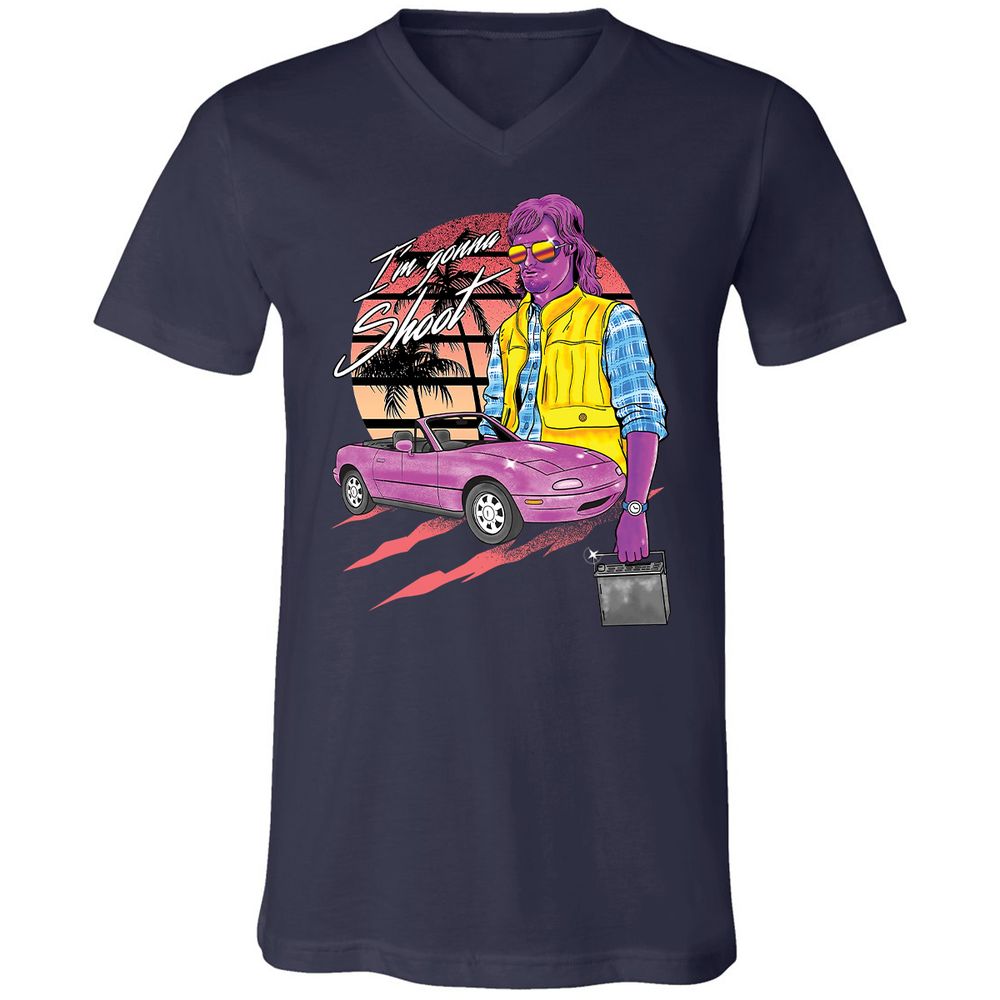 Unisex V-Neck T-Shirt - RS6WQBZ5 - Navy - 2