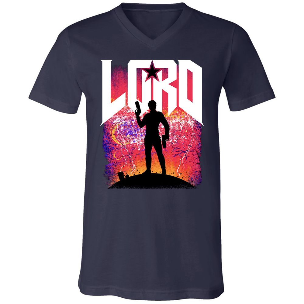 Unisex V-Neck T-Shirt - QVZ86QZ3 - Navy - 2