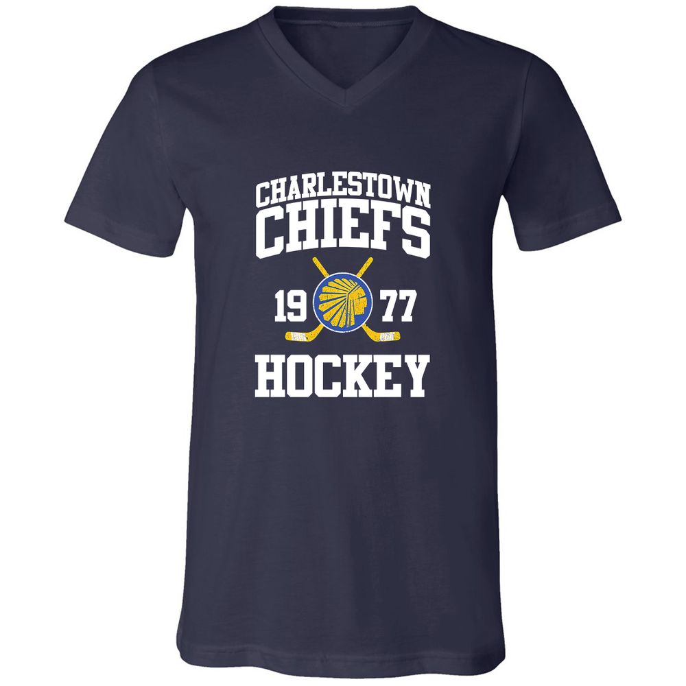Unisex V-Neck T-Shirt - 2YQDBTJY - Navy - 2