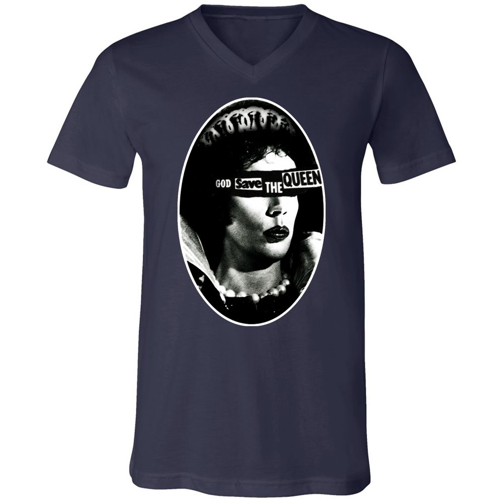 Unisex V-Neck T-Shirt - 3P9CEKJN - Navy - 2
