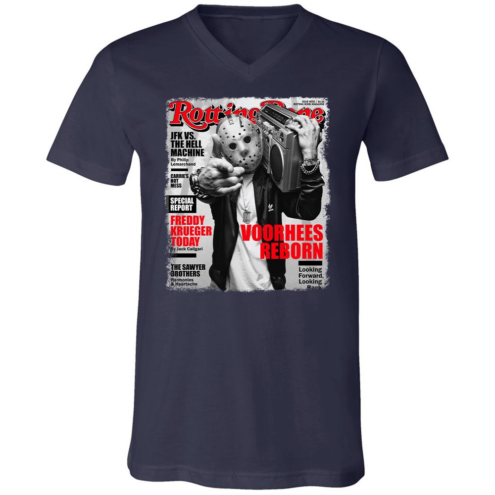 Unisex V-Neck T-Shirt - TPL4MEXV - Navy - 2