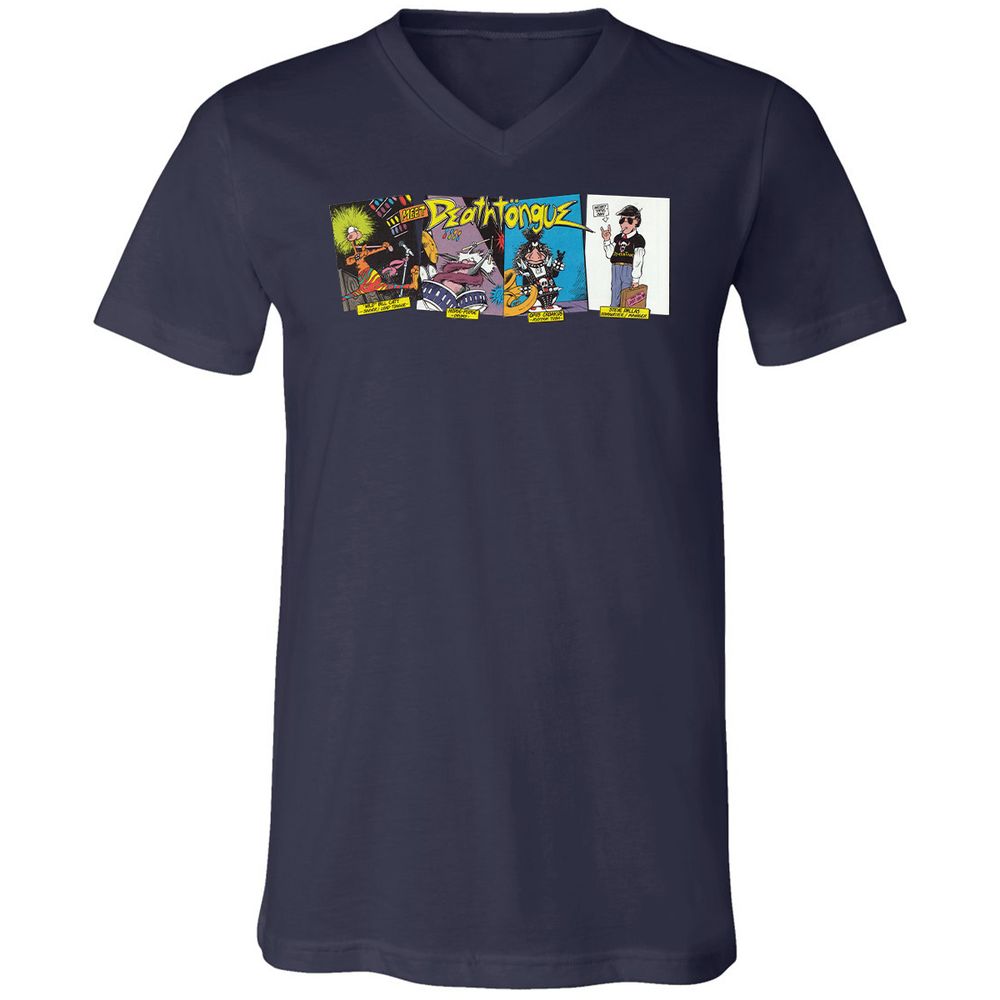 Unisex V-Neck T-Shirt - UXJPEJBW - Navy - 2
