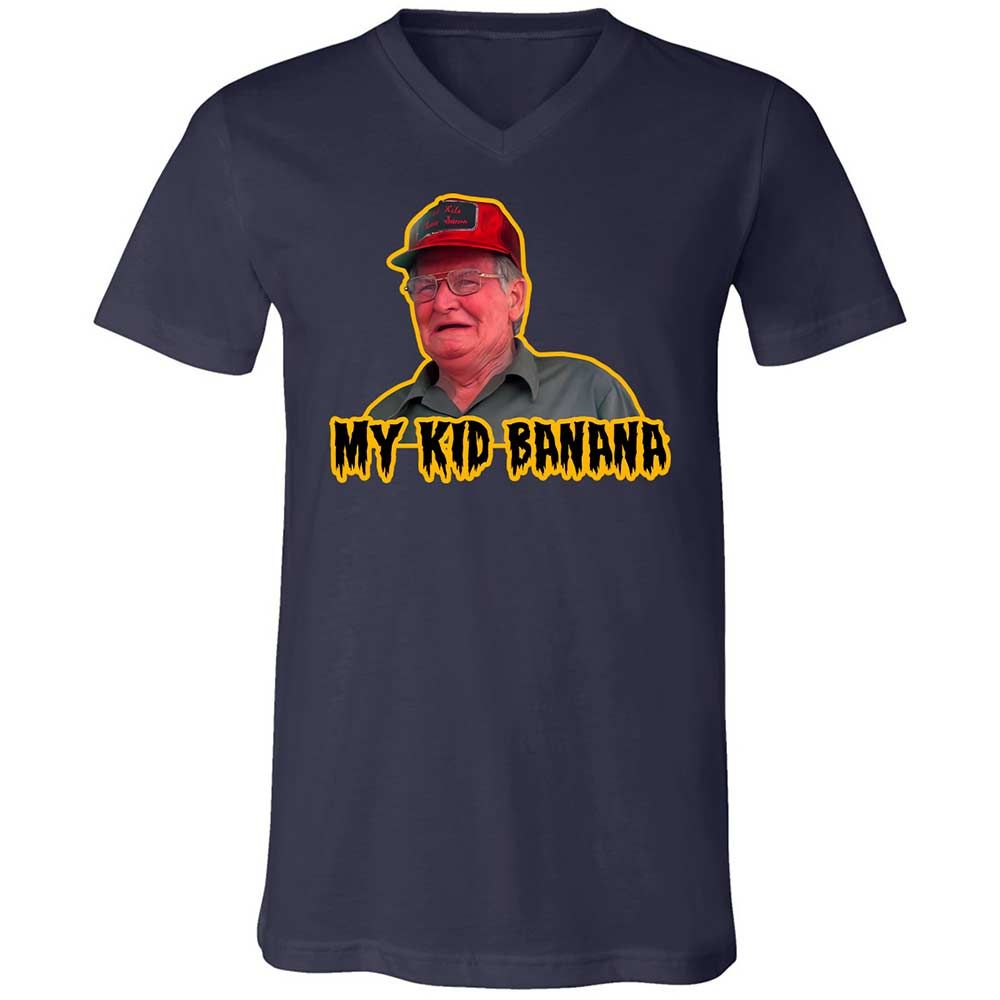 Unisex V-Neck T-Shirt - 1UWFVWZC - Navy - 2