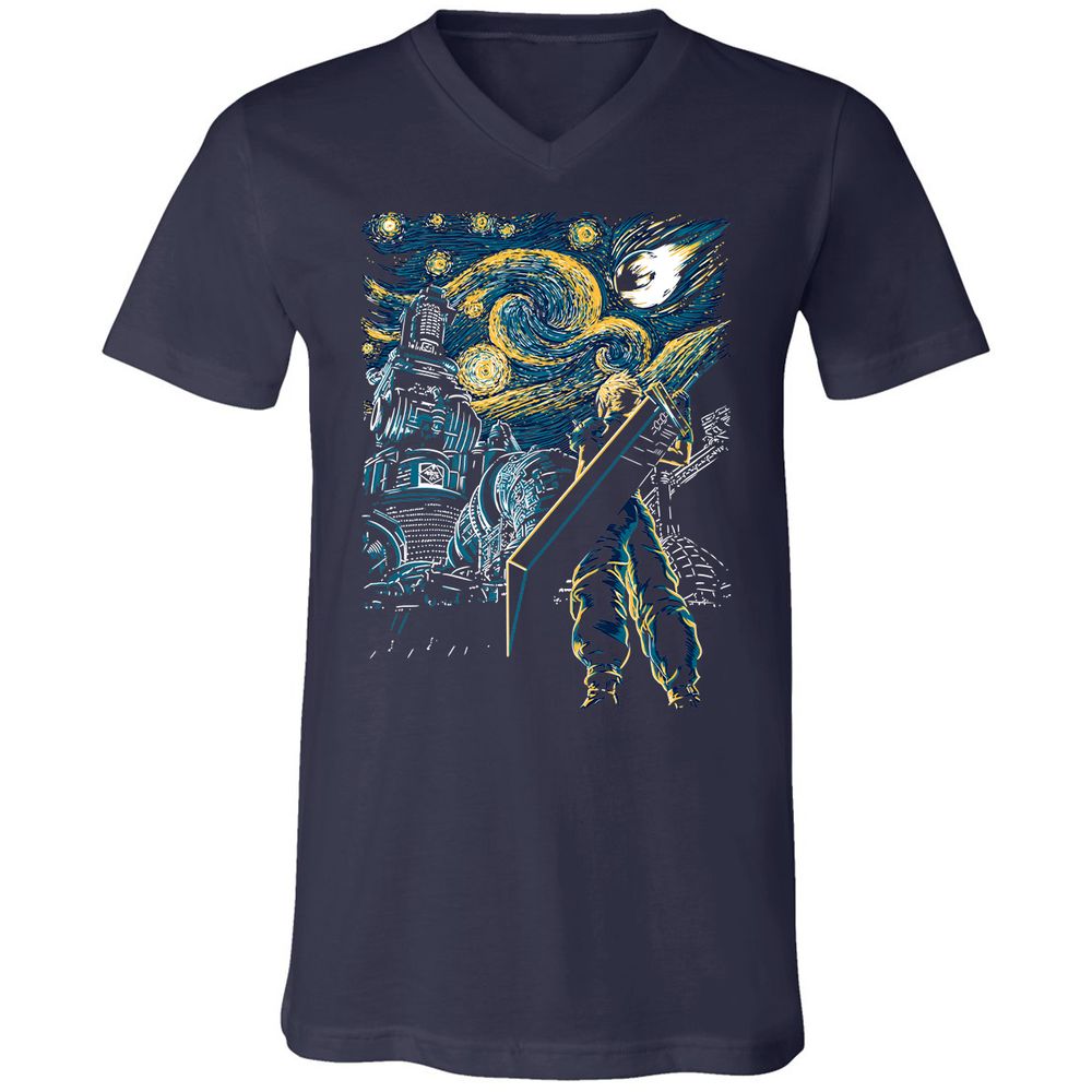 Unisex V-Neck T-Shirt - KHKSH84N - Navy - 2