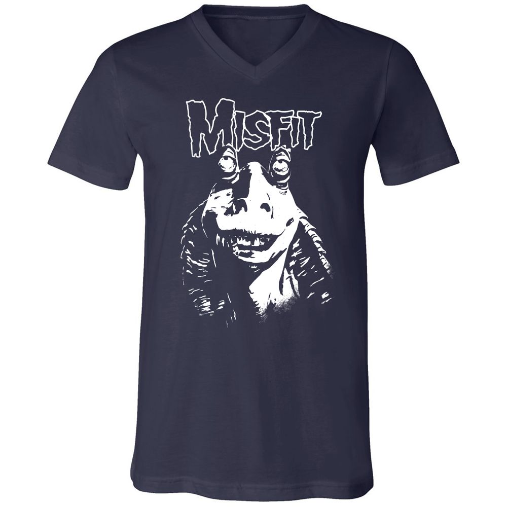 Unisex V-Neck T-Shirt - TZQ7X51V - Navy - 2