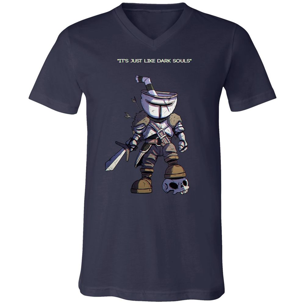 Unisex V-Neck T-Shirt - K9KEENSN - Navy - 2