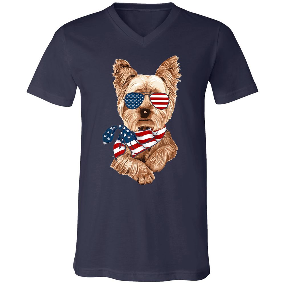 Unisex V-Neck T-Shirt - P48T3JDN - Navy - 2