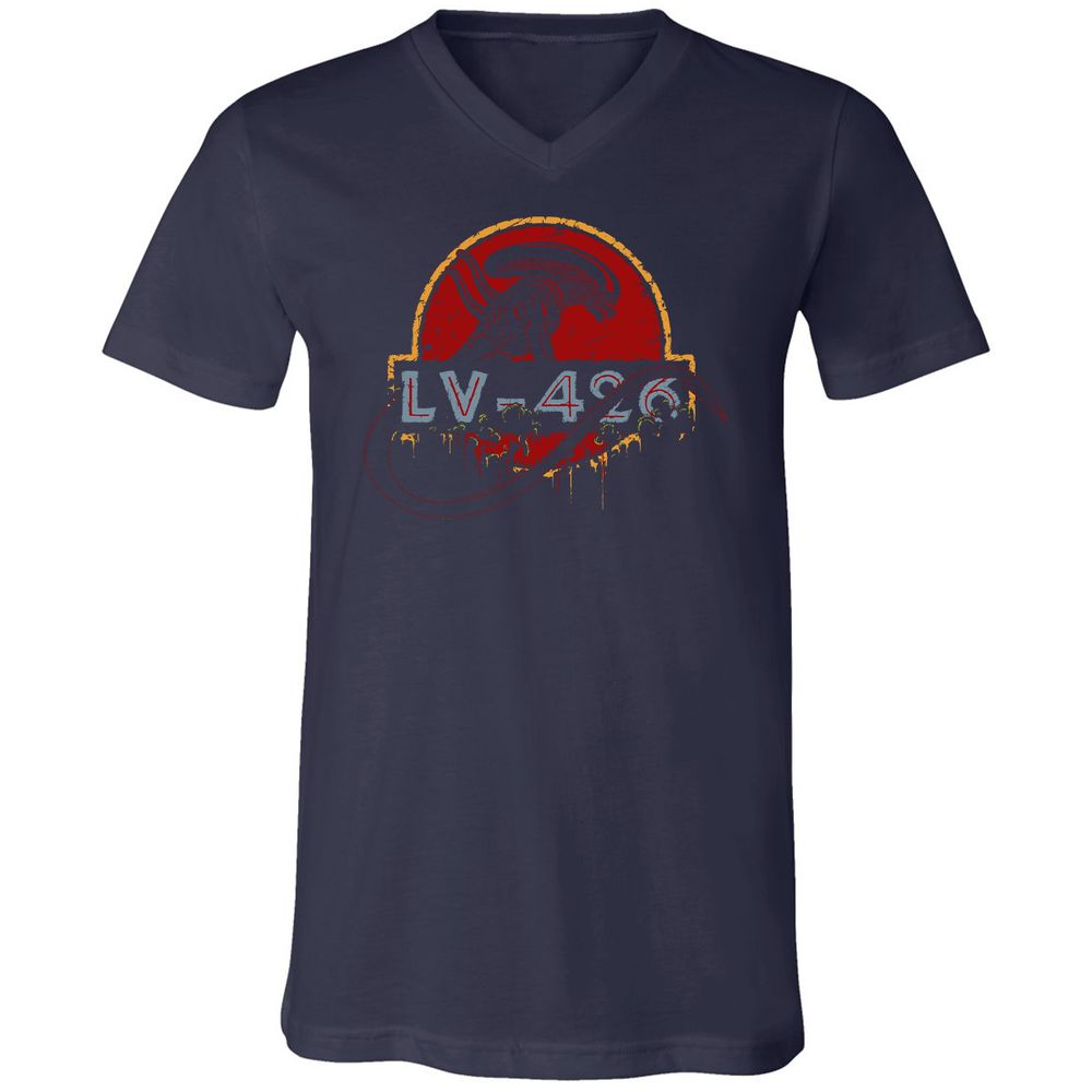 Unisex V-Neck T-Shirt - XSSY5KBZ - Navy - 2