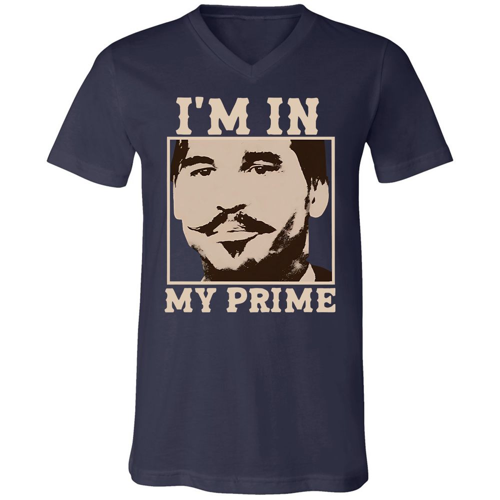 Unisex V-Neck T-Shirt - 55BXW2XH - Navy - 2