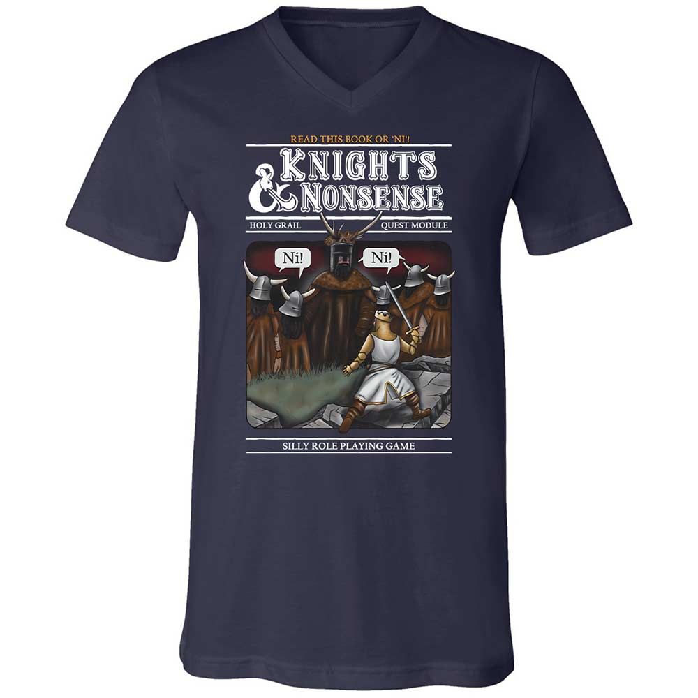 Unisex V-Neck T-Shirt - 8DRAX6KJ - Navy - 2