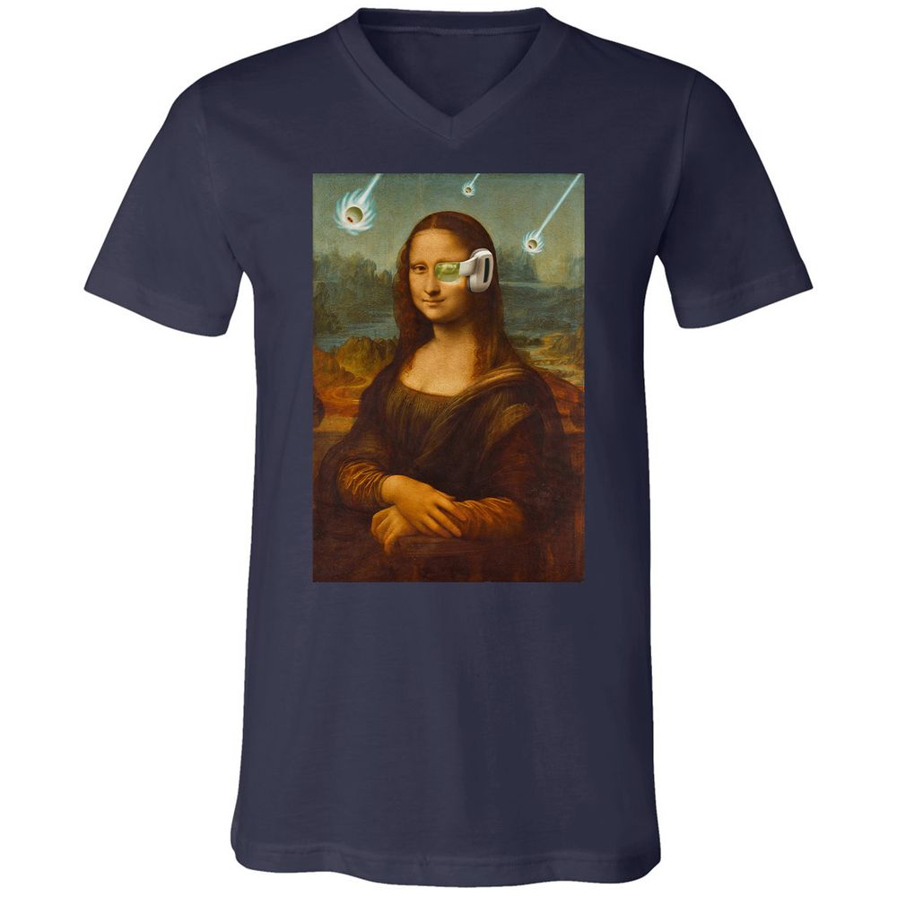 Unisex V-Neck T-Shirt - 8N4M8MJP - Navy - 2