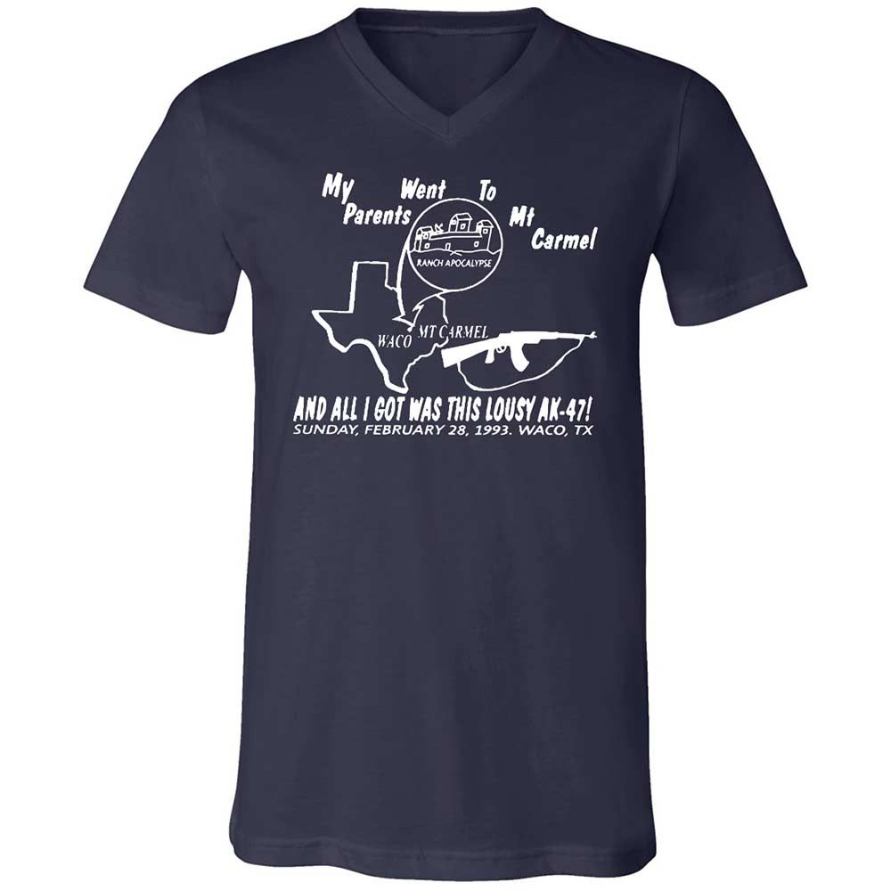 Unisex V-Neck T-Shirt - GNMLJTWC - Navy - 2