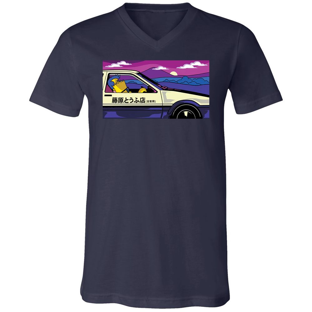 Unisex V-Neck T-Shirt - RKTEVZNB - Navy - 2