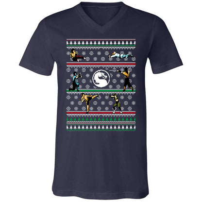 Unisex V-Neck T-Shirt - FEUL3ETK - Navy - 2