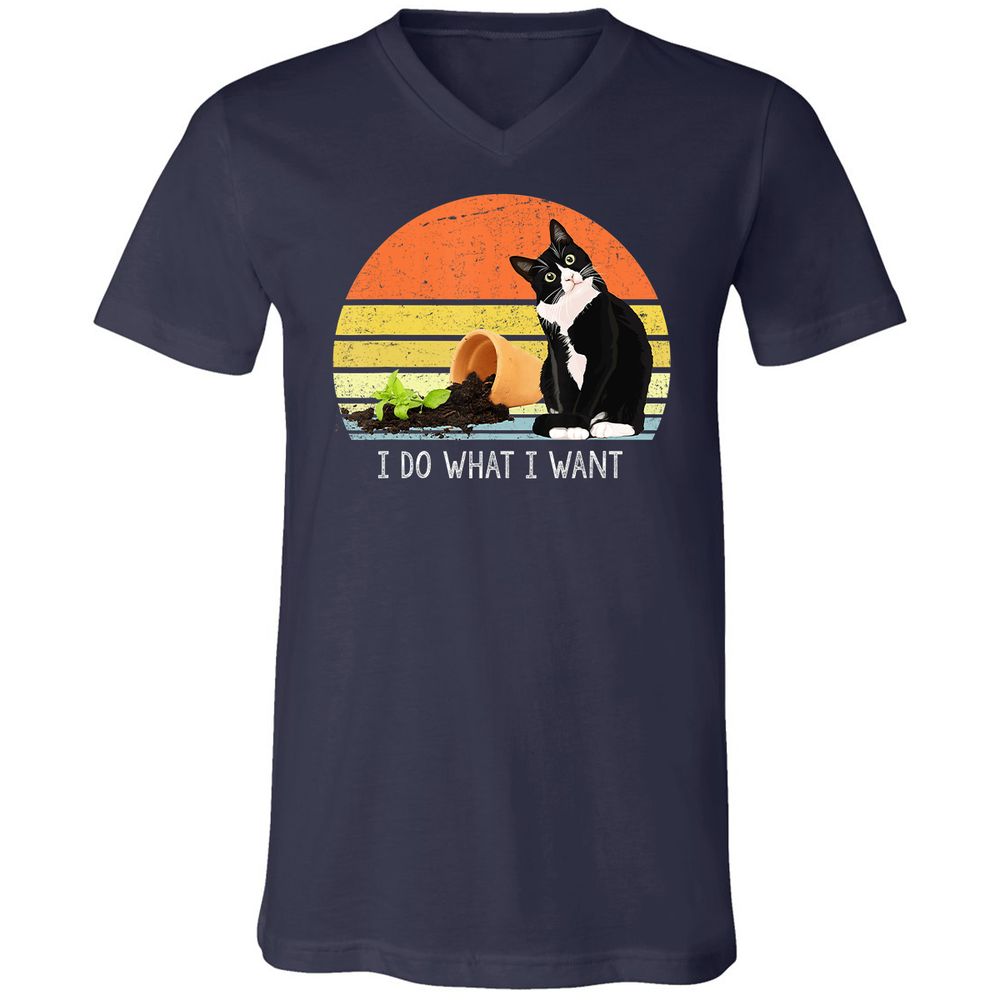 Unisex V-Neck T-Shirt - XWG6LZAG - Navy - 2