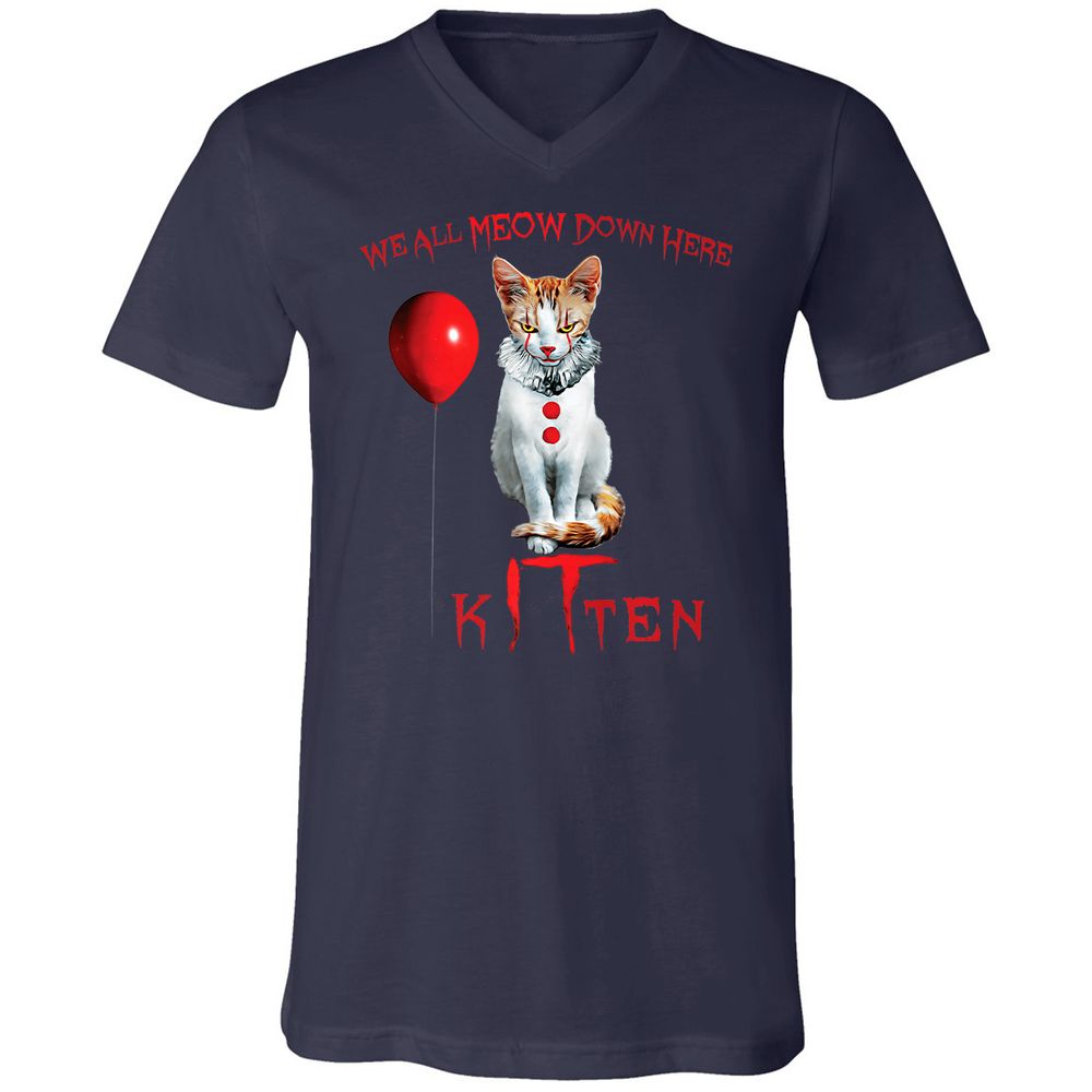 Unisex V-Neck T-Shirt - TNHZ7U8B - Navy - 2