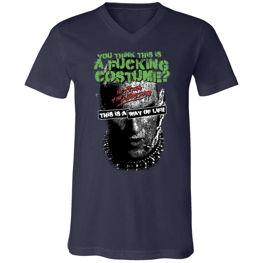 Unisex V-Neck T-Shirt - 11W3D3TT - Navy - 2