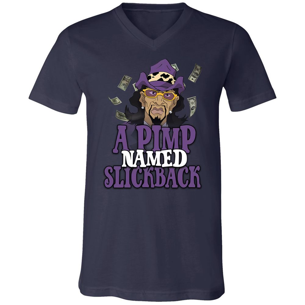 Unisex V-Neck T-Shirt - N6GZW5F2 - Navy - 2