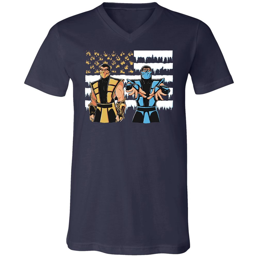 Unisex V-Neck T-Shirt - 7Y214UWY - Navy - 2
