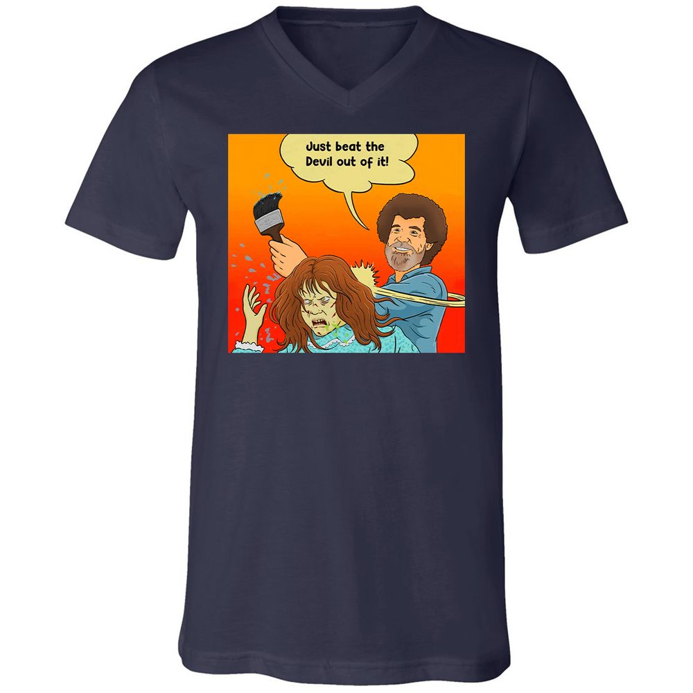 Unisex V-Neck T-Shirt - 6QLGRX9D - Navy - 2