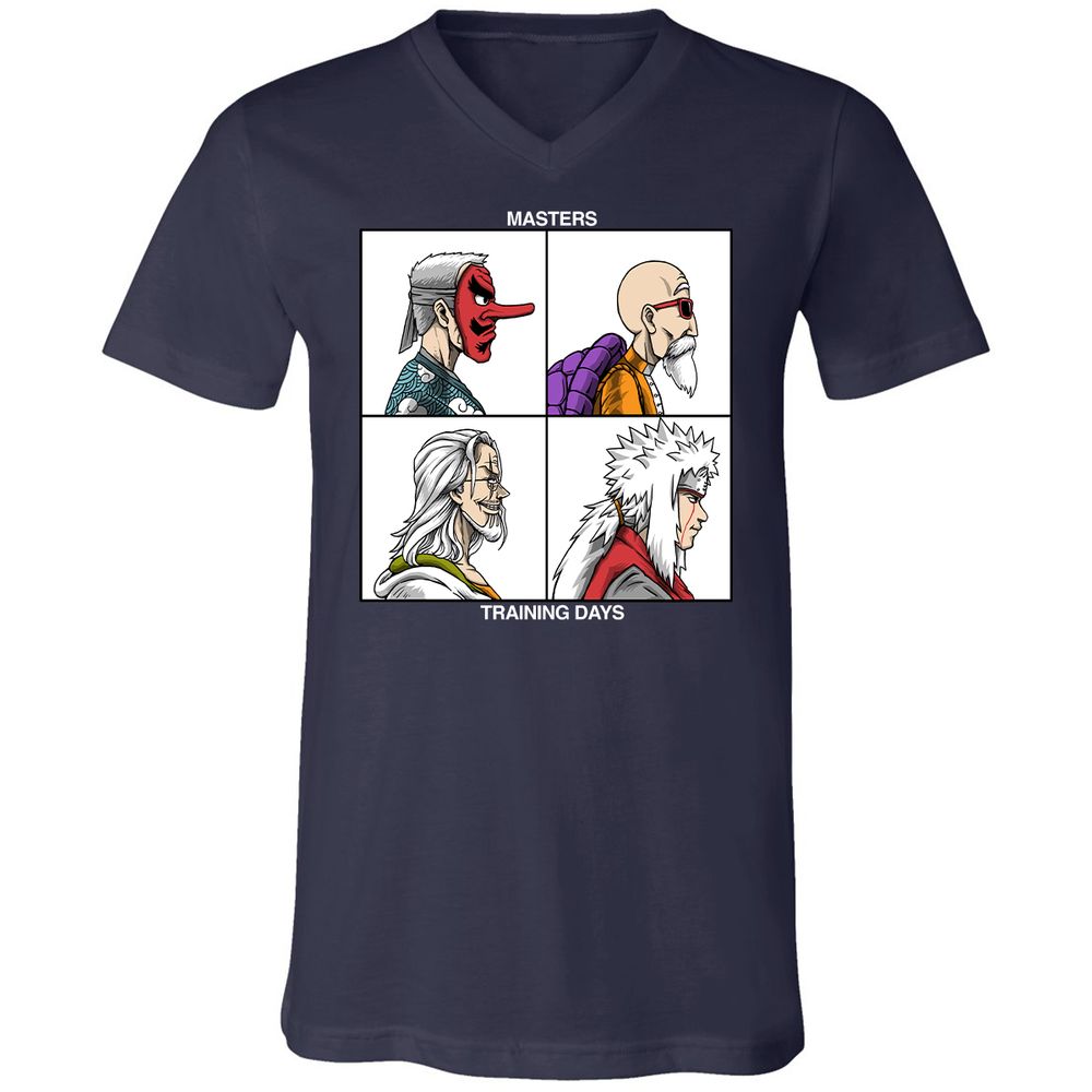 Unisex V-Neck T-Shirt - QCP7ZN2H - Navy - 2