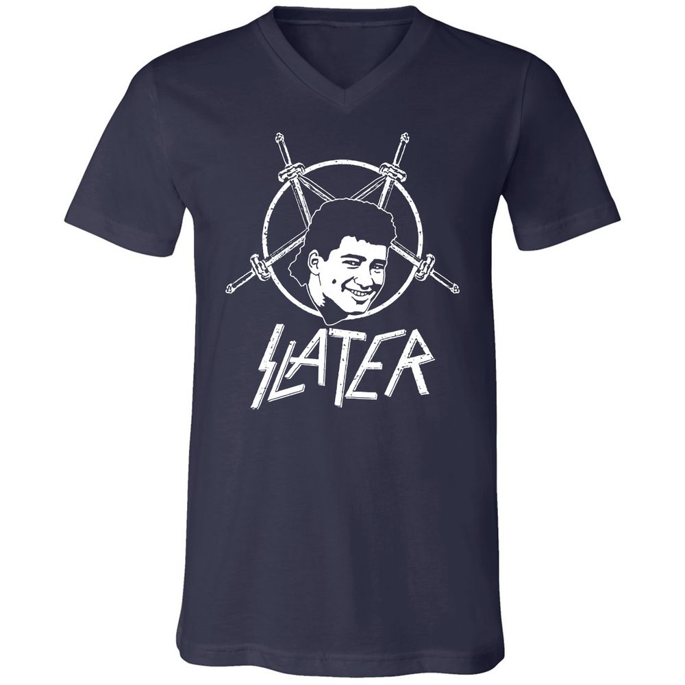 Unisex V-Neck T-Shirt - 34LB78F5 - Navy - 2