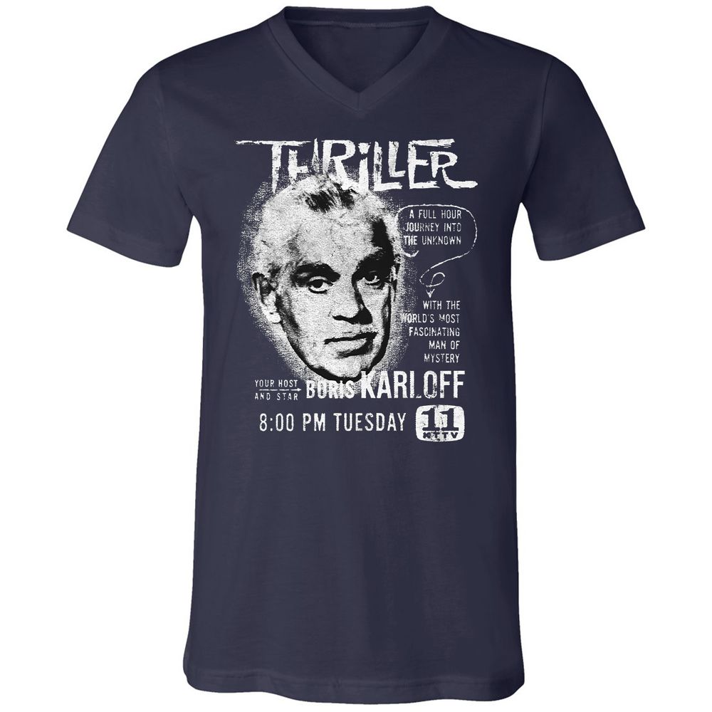 Unisex V-Neck T-Shirt - 8DGVCMHJ - Navy - 2