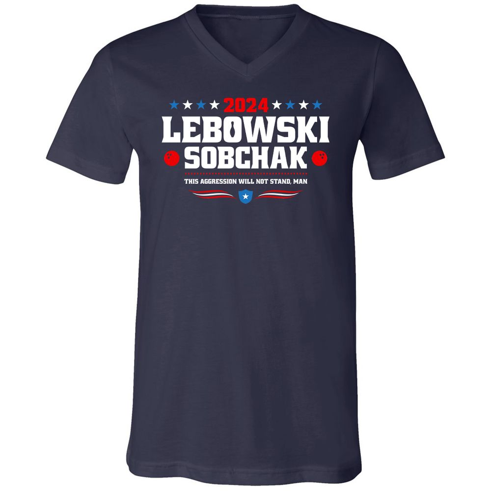 Unisex V-Neck T-Shirt - 6C97EU7V - Navy - 2