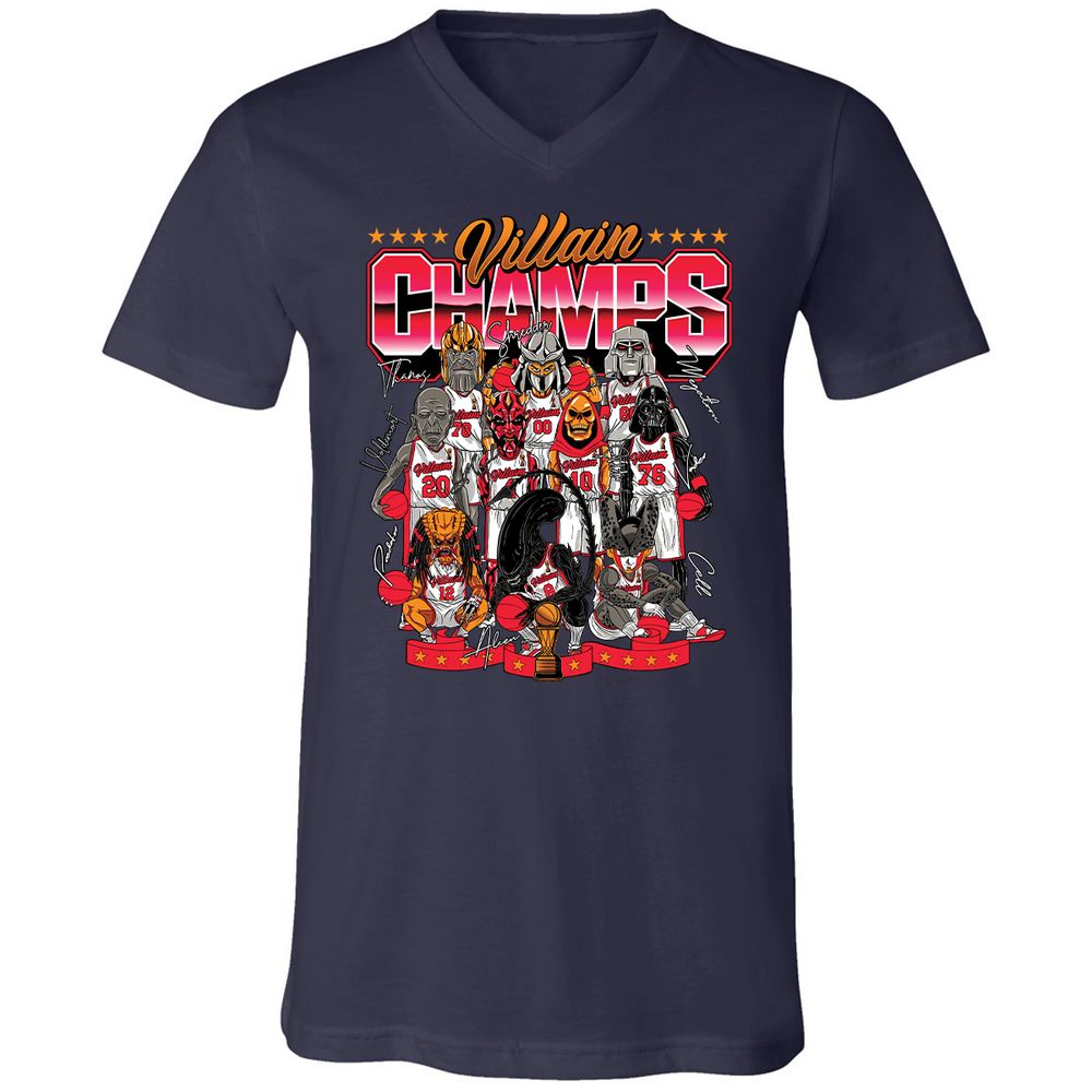 Unisex V-Neck T-Shirt - Y4TR4JV7 - Navy - 2