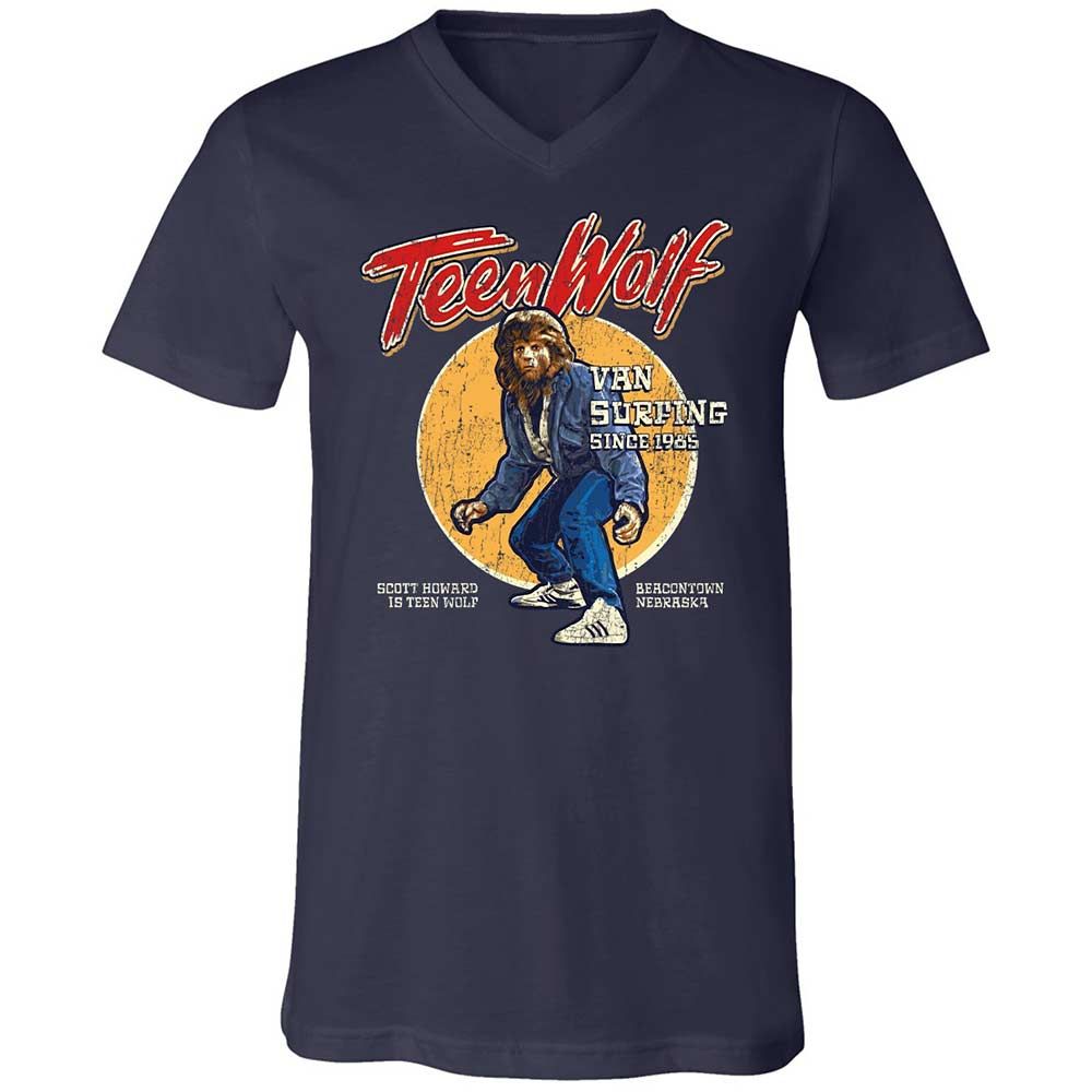 Unisex V-Neck T-Shirt - R9XFT5J6 - Navy - 2