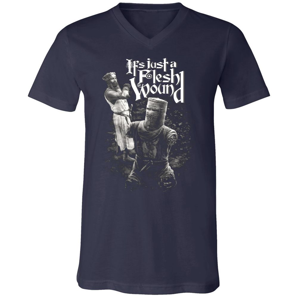 Unisex V-Neck T-Shirt - 3RX4WKVB - Navy - 2