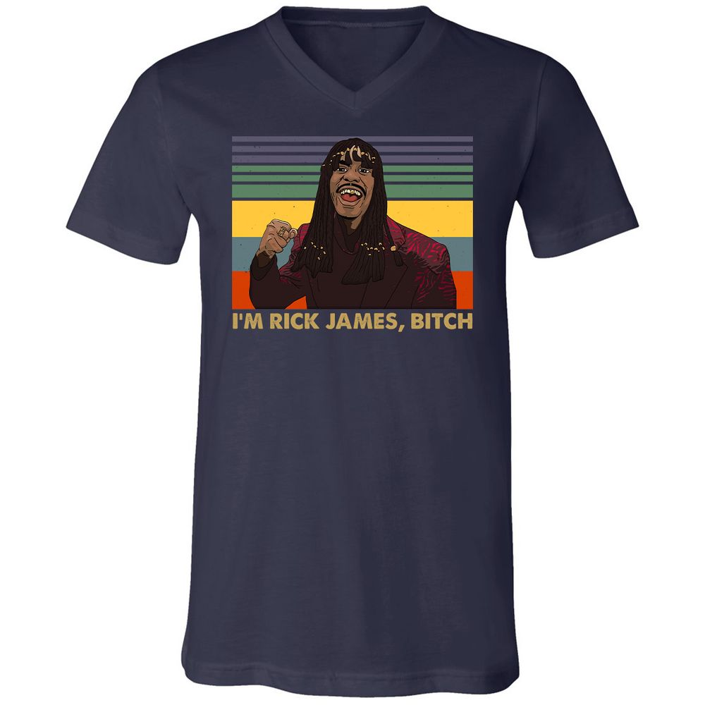 Unisex V-Neck T-Shirt - YCVB7CZR - Navy - 2