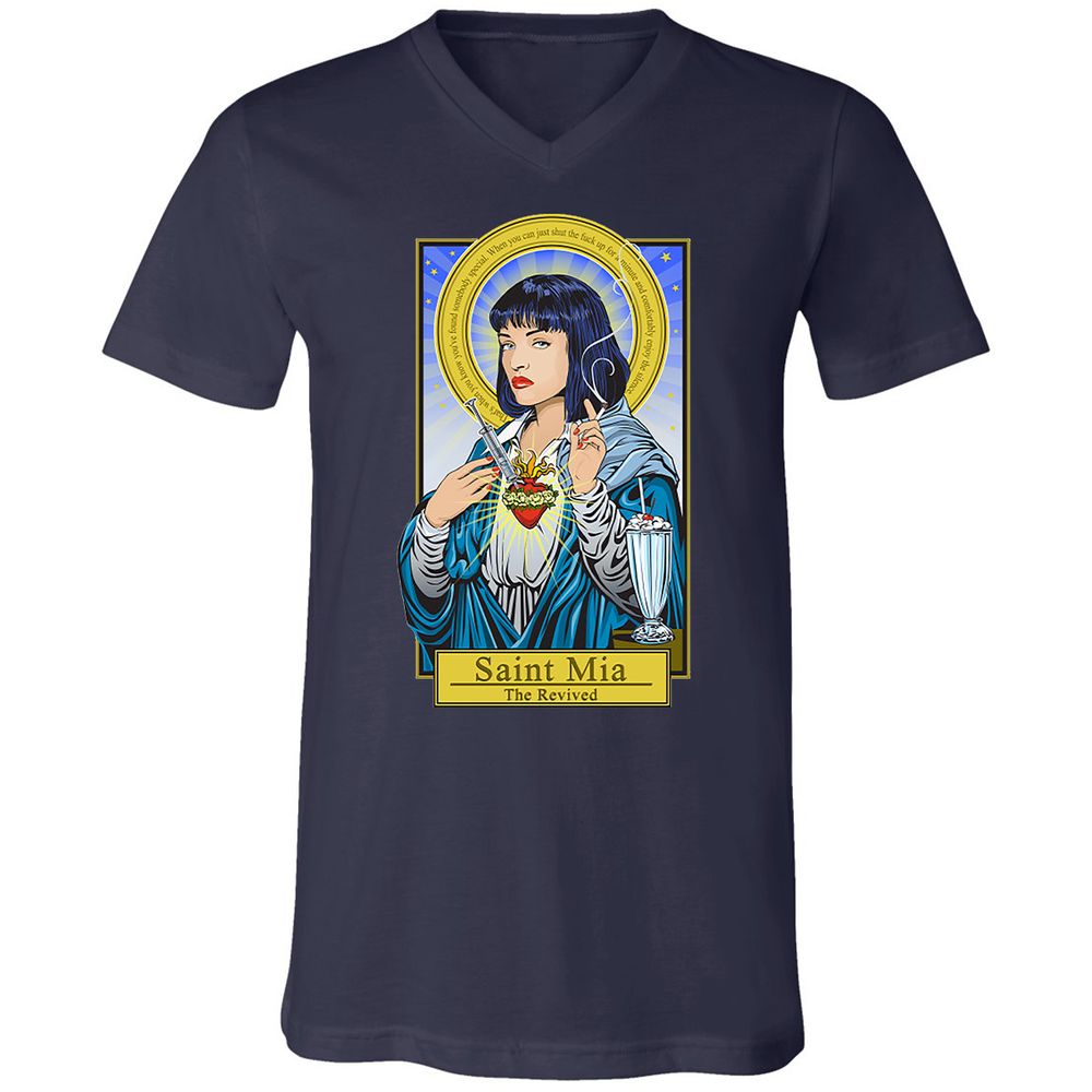 Unisex V-Neck T-Shirt - 1NZ6XVTB - Navy - 2